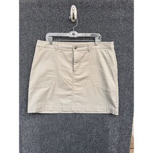 Patagonia Womens‎ Stand Up Mini Skirt Beige Cargo Organic Cotton Size 18